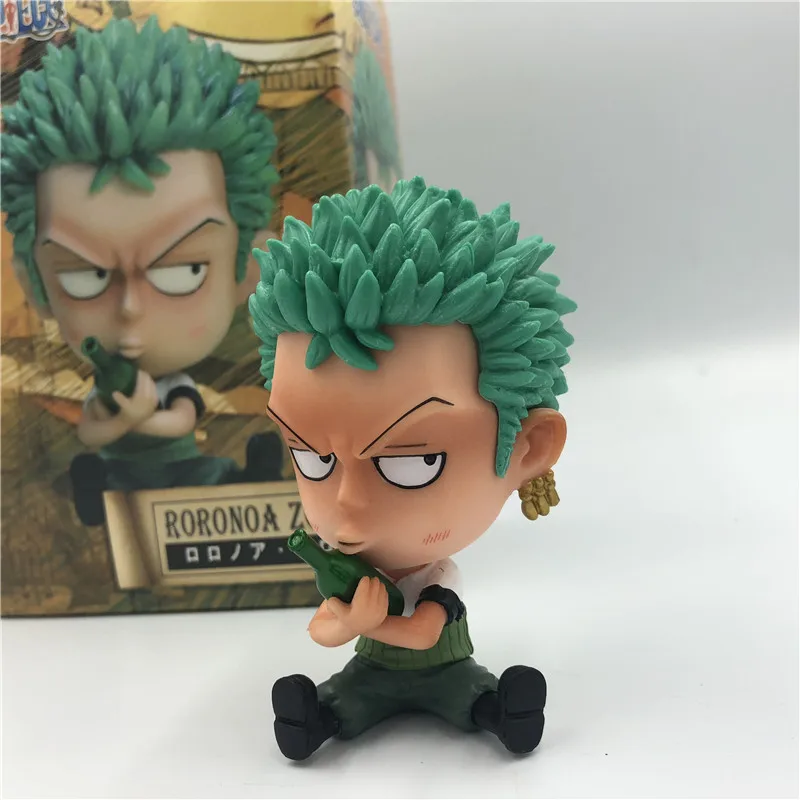 Один Кусок Roronoa Зоро бутылка обнимает детство Q сидя Ver. ПВХ Фигурки OP Luffy Ace прекрасные коллекционные игрушки модель 10 см