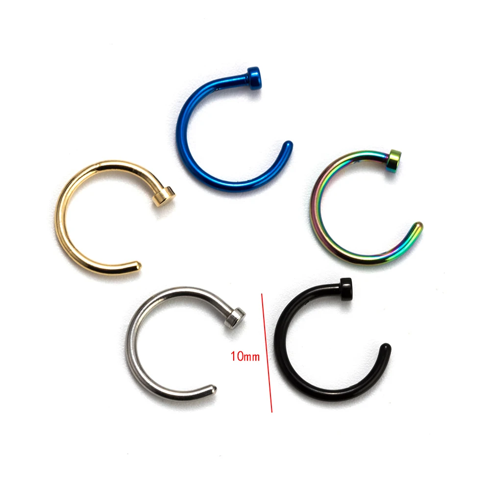 MEIBEADS 5pcs/lot 10mm Trendy Six Color Available Stainless Steel Nose Stud For Women Jewelry Gift Accessories EY6083 | Украшения и