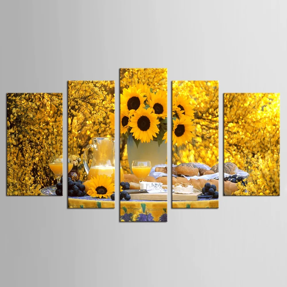 5 шт. Настенная картина с изображением подсолнуха|picture for living room|art postercanvas prints |