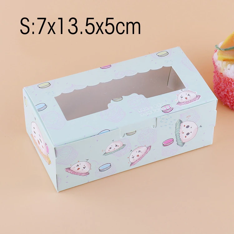 12 PCS Paper Gift Box With Window Dafu Cake Cookies Candy Wedding Birthday Boxes Favors Cardboard Present Packaging | Дом и сад
