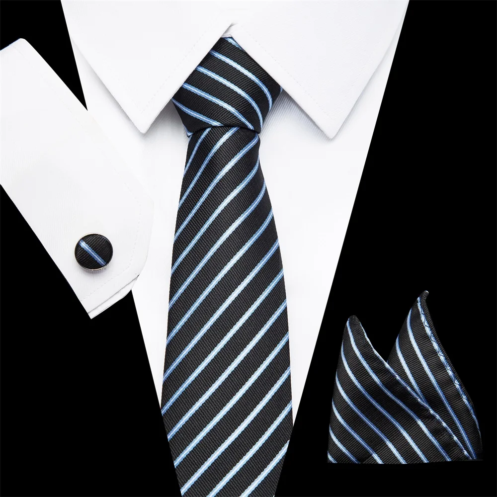 Новый модный клетчатый галстук мужской набор шелковых галстуков 7 5 см голубой