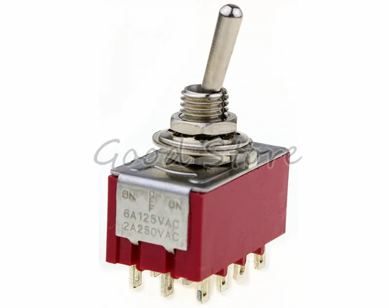 MTS 403 Red 4PDT ON OFF 12 pin кнопка питания 3 позиции 2A/250VAC 6A 125VAC тумблер|Выключатели| |