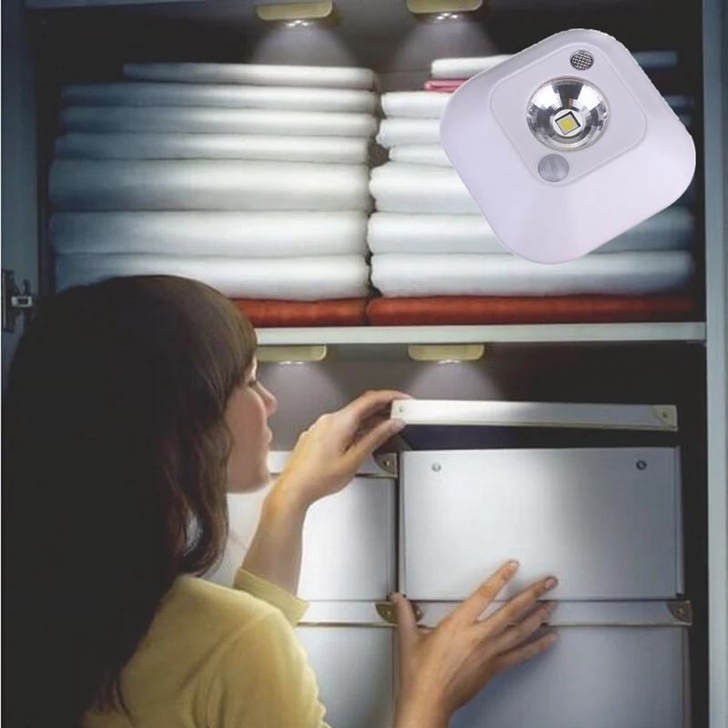 4 шт. светодиодный мини беспроводной инфракрасный датчик движения ночник