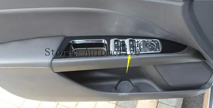 

For Ford Mondeo 2014 2015 / Fusion 2014 2015 ABS Inner Door Armrest Window Lift Button Cover Trim 4 pcs / set