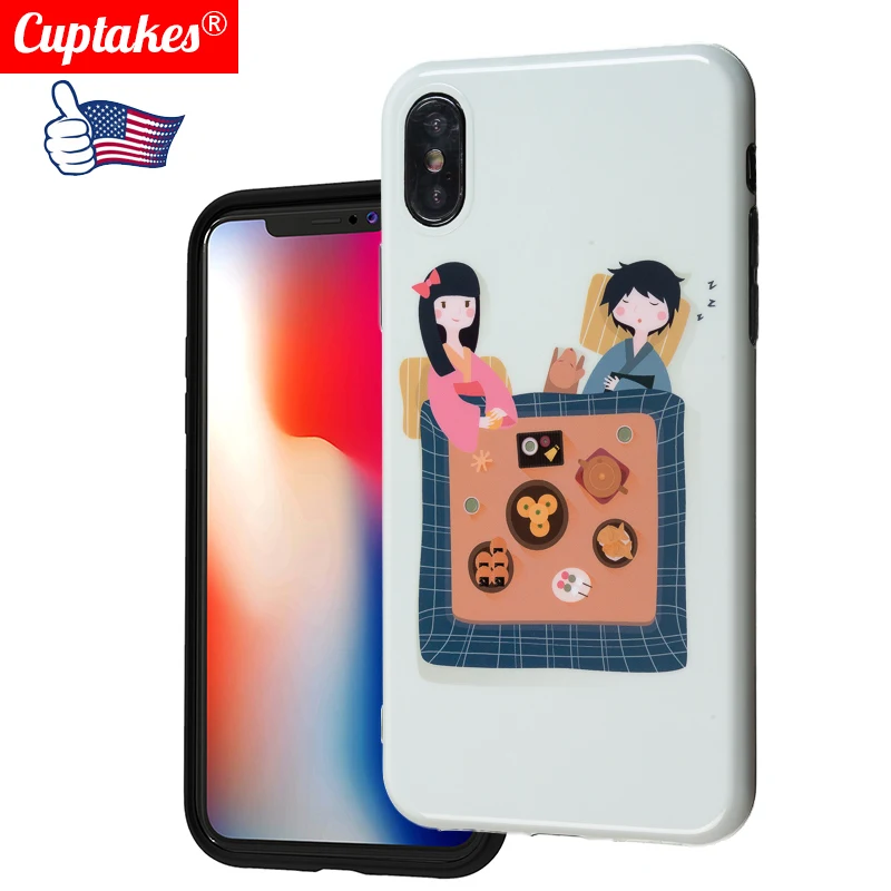 Роскошный глянцевый чехол для влюбленных пар iPhone X XR XS Max 6 6S 7 8 Plus мягкий