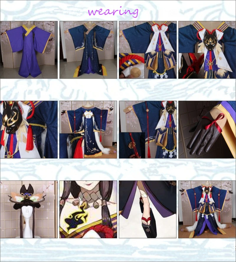 

Game Onmyoji Cosplay SSR Yu Caoqian Skin Cosplay Costume Halloween Uniforms Costume Japanese Kimono Kimono+Tail+Headdress+Gloves