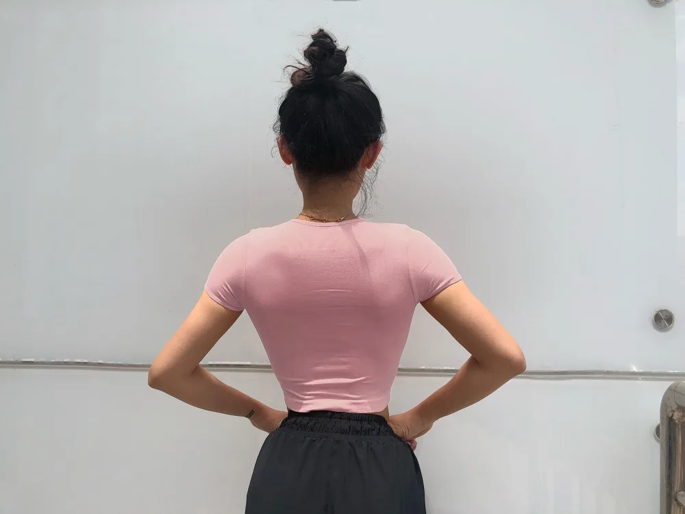 Спортивный короткий топ, женская летняя футболка с коротким рукавом, Femme, облегающий топ для спортзала, йоги, бега, тренировки, топы для женщин, спортивная одежда