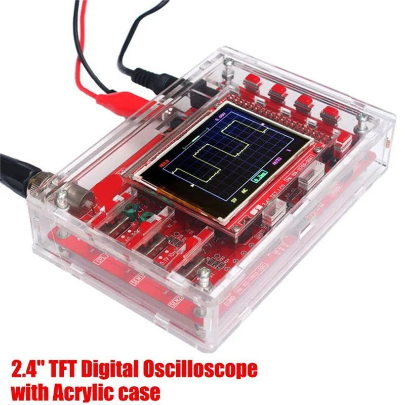 DSO138 DS0138 2," TFT карманный цифровой осциллограф комплект diy части ручной+ акриловый DIY чехол оболочка для DSO138