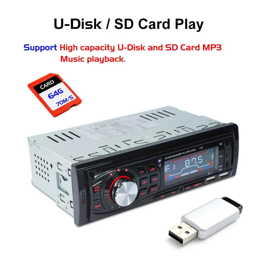 FM Aux Входной приемник SD USB 520 12 V In dash 1 din автомобильный MP3 мультимедийный плеер AMPrime