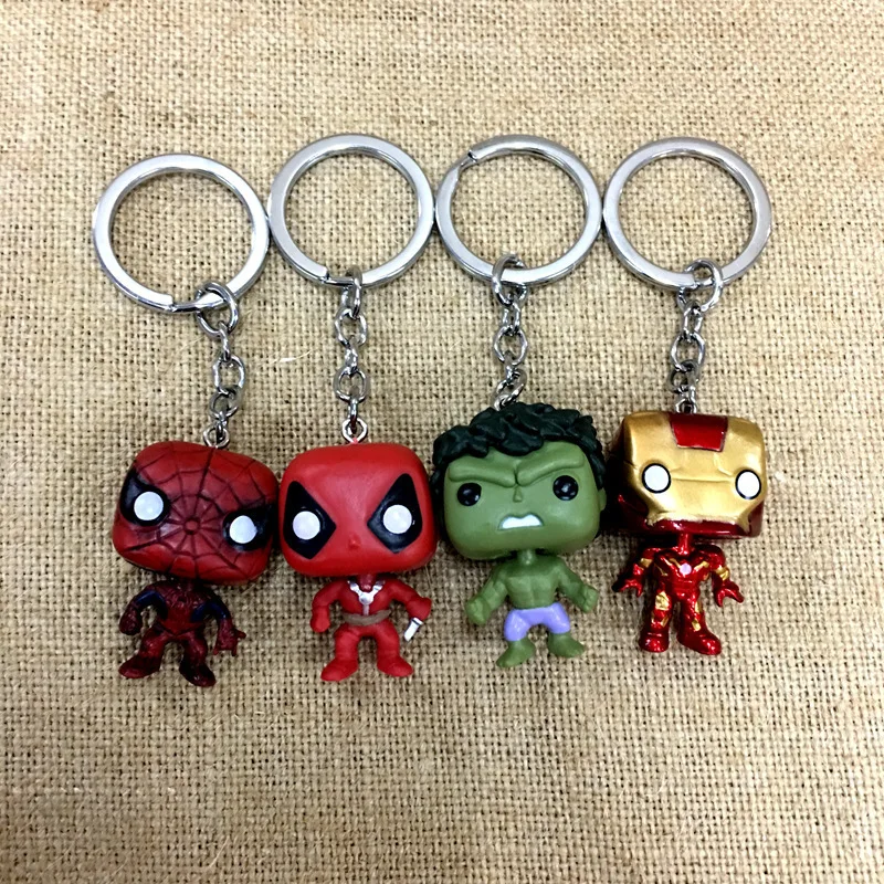 Брелки для ключей с супергероями Marvel 4 шт. в партии милые 3d брелки героями
