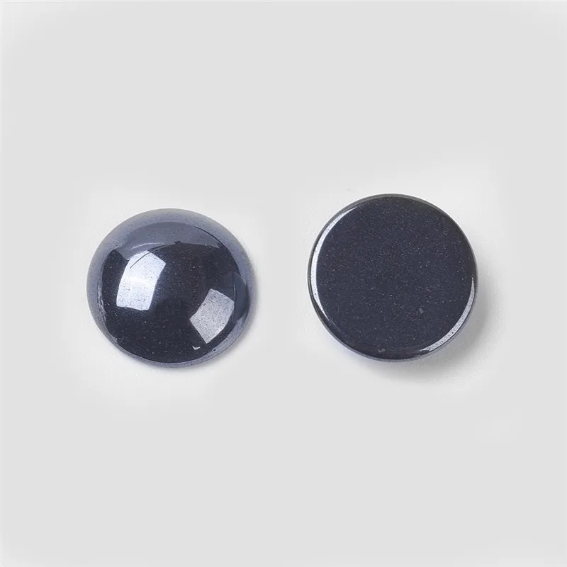 

50pcs Black Half Round Grade A Non-magnetic Synthetic Hematite Stones Cabochon for Jewelry Making DIY Accessories Finding 14x4mm