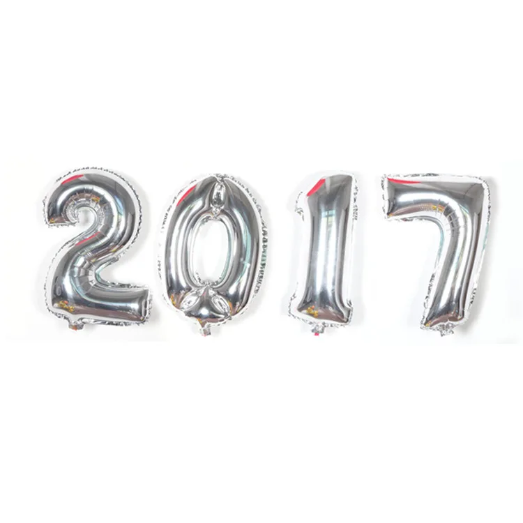 4 шт. золотистые/Серебристые шары 16 дюймов 2018 дюйма | Дом и сад