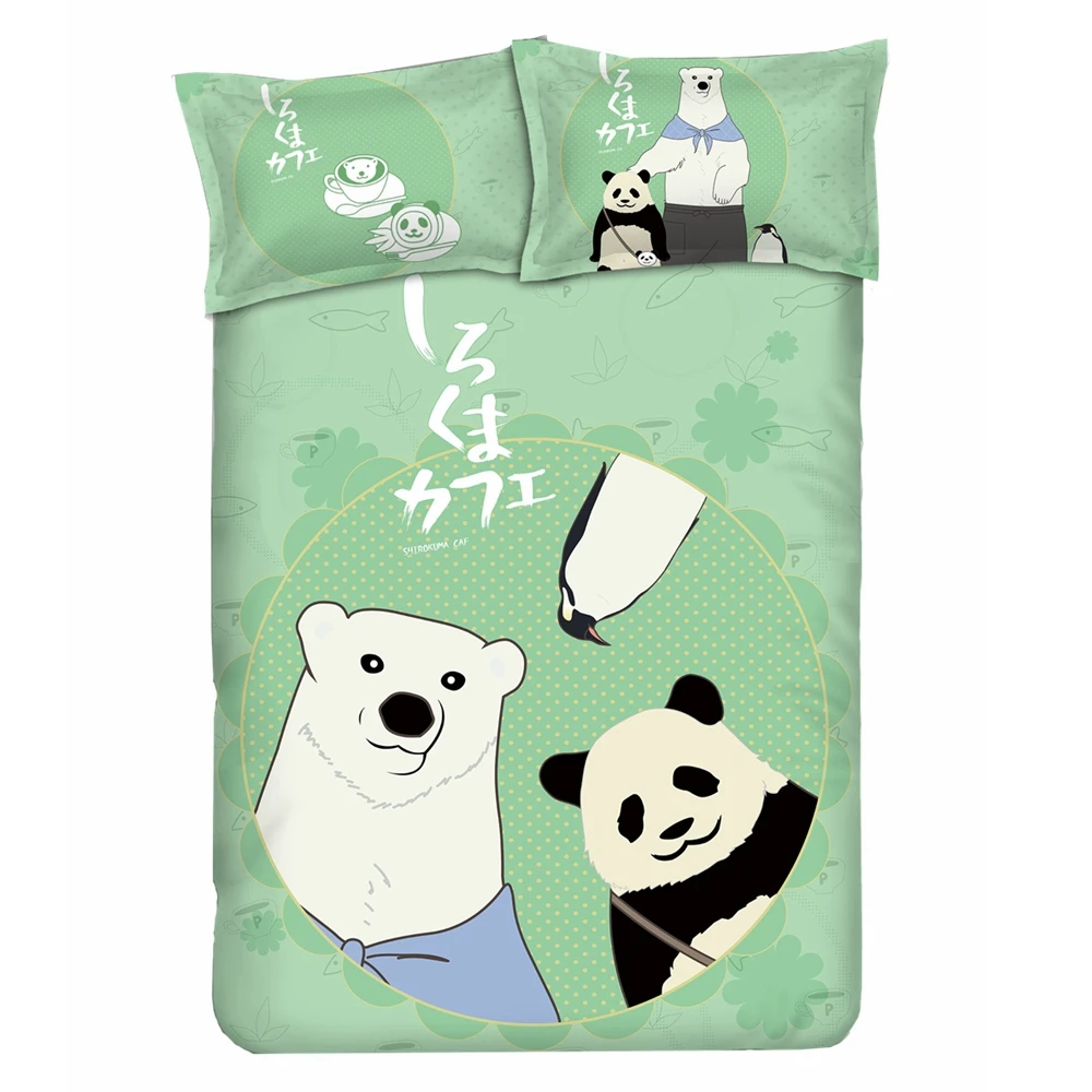 Комплект постельного белья с рисунком аниме JK Shirokuma Cafe панда белый медведь