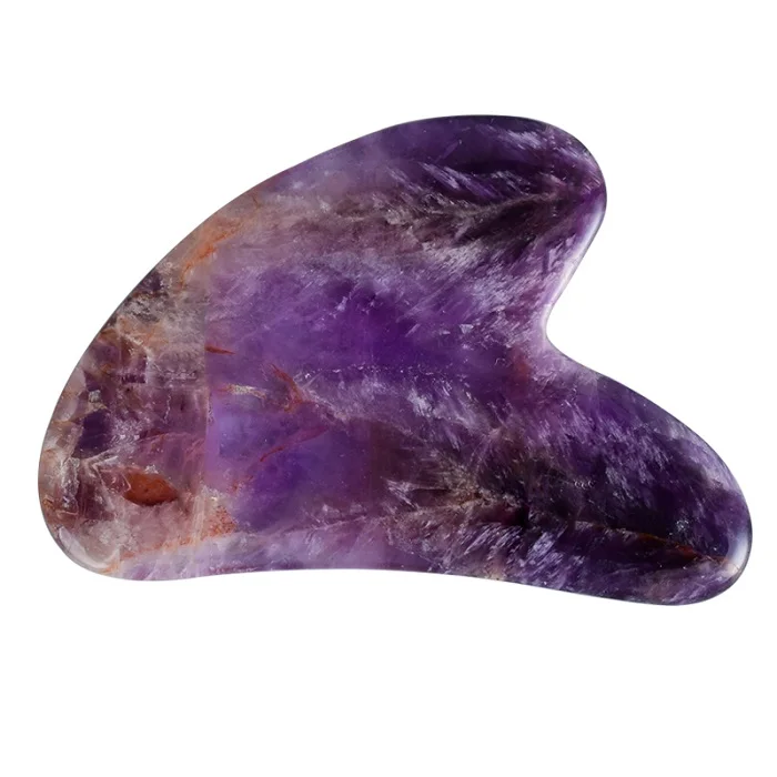 amethyst Гуашь для лица скребок для кузова несколько материалов соскабливающая доска задняя нога гуаш царапины массажер кристалл камень Гуа-Ша массаж инструменты - Цвет: amethyst