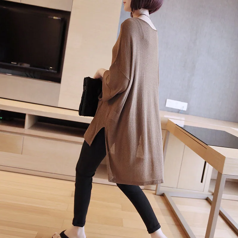 

Medium long pullover sweater 2019 spring and summer new women's Korean version of the long section of thin loose