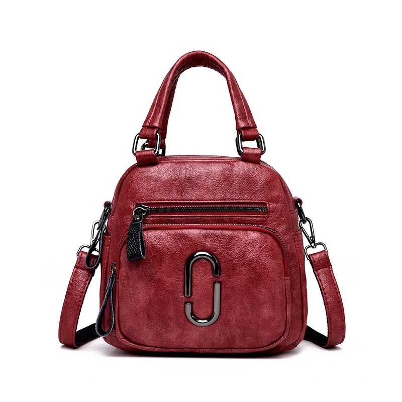 Красный Для женщин Messenger плечо Crossbody Сумки Кожа Роскошные дизайнерские женские сумки многофункциональный Женский Сумки маленькая сумочка для девочек - Цвет: Красный