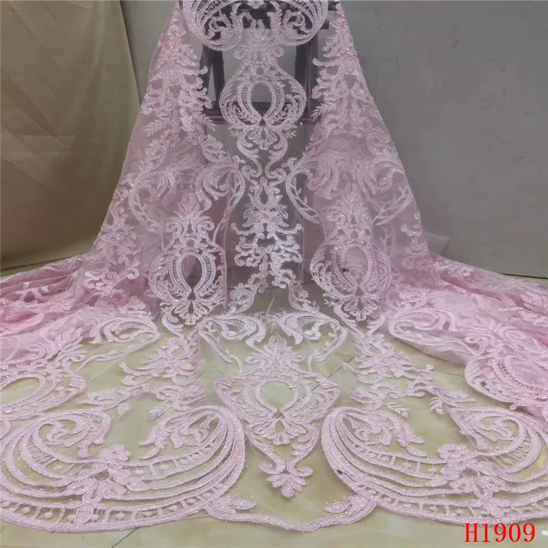 YF HZGJMY French Lace Fabric 2019 High Quality African Sequins For Wedding Dress Blue african A1909-1 | Дом и сад