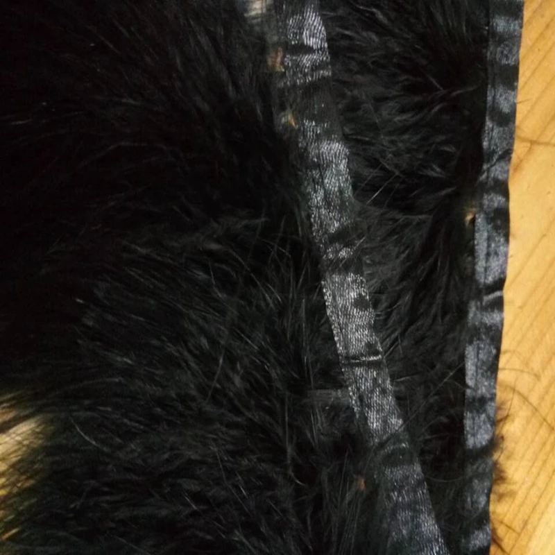 Wholesale 1 yards white/black Turkey fluff feathers ribbon 8-9cm/3-4 inches | Дом и сад