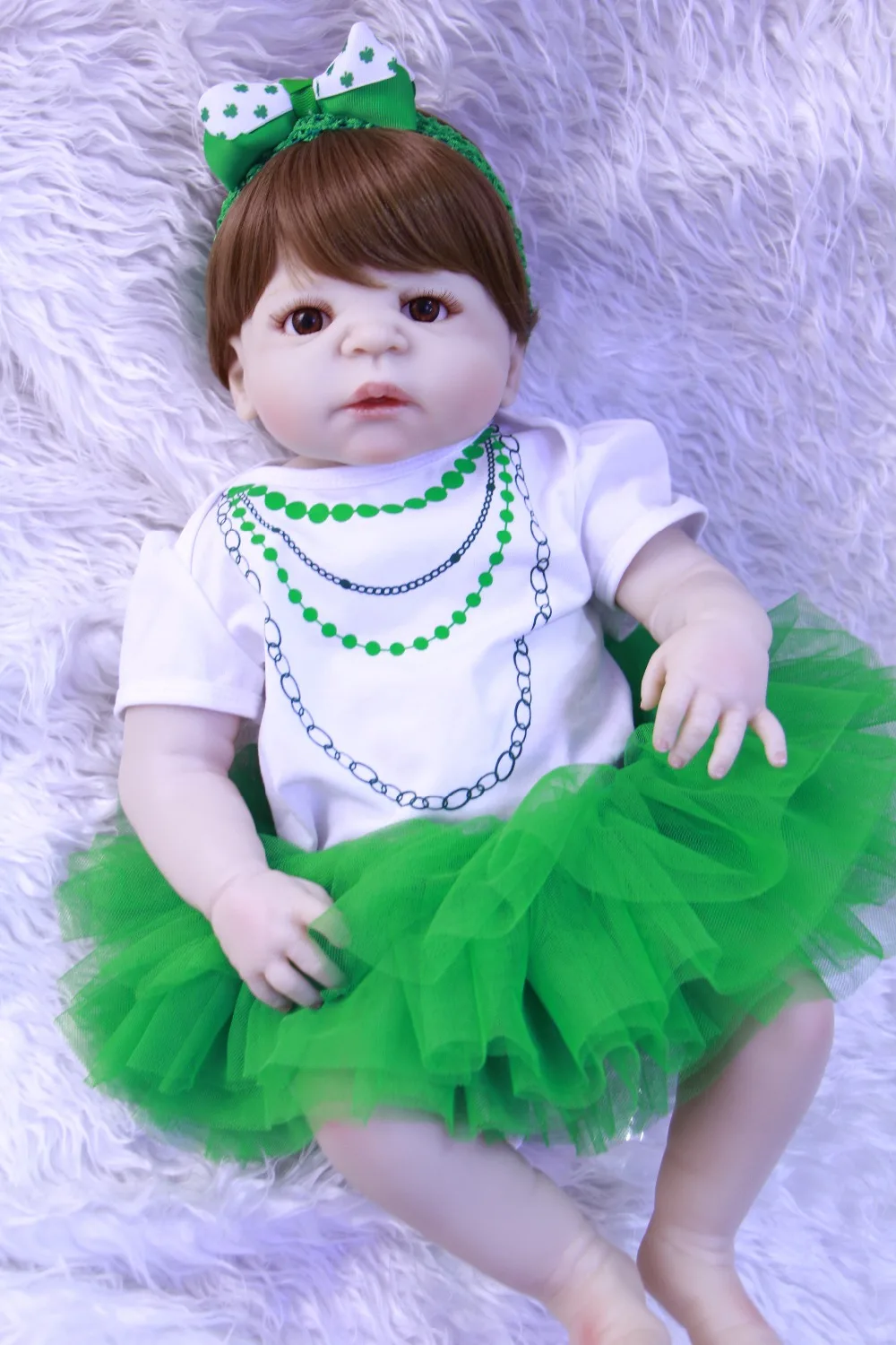 

NPK bebe girl reborn 23" lifelike full silicone reborn baby dolls toys for child gift toddler princess newborn baby dolls