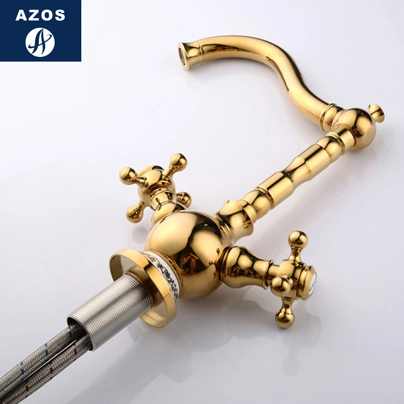 Azos Under Counter Basin Faucet Soft Brass Chrome Cold and Hot Switch Bathroom Bathing Shower Room Round MPDKF18 | Обустройство дома