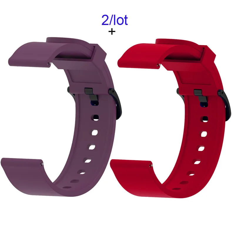 Purple-Red Для Xiaomi Amazfit GTS браслет Amazfit Bip ремешок для часов Amazfit GTR 42 мм силиконовый ремешок для часов - Цвет: Purple-Red