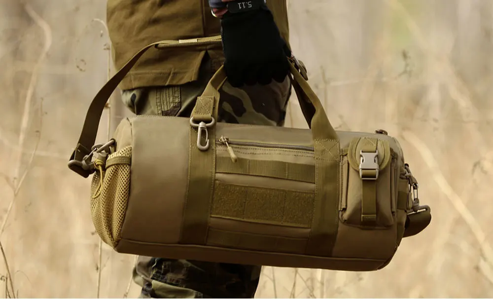 Тактическая цилиндрическая сумка Военная Кроссбоди Molle система 10 дюймов планшет сумка на плечо спортивная рыбалка кемпинг путешествия Туризм Рюкзаки