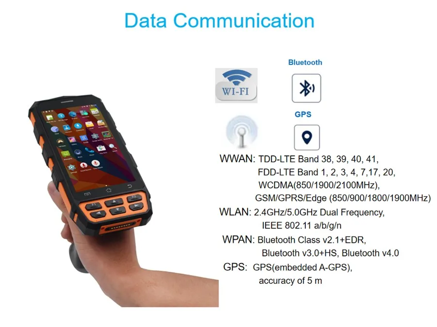 Android Считыватель PDA RFID дальние расстояния R2000 UHF RFID беспроводной Bluetooth Wifi прочный терминал данных uhf Ручной считыватель