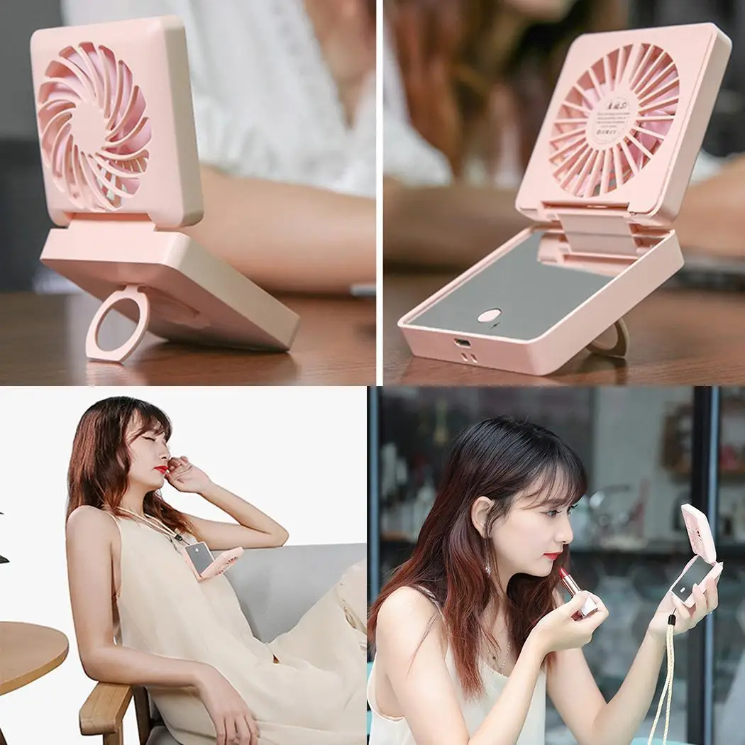 Портативный usb зарядка Макияж Зеркало Мини Ручной Настольный воздушный