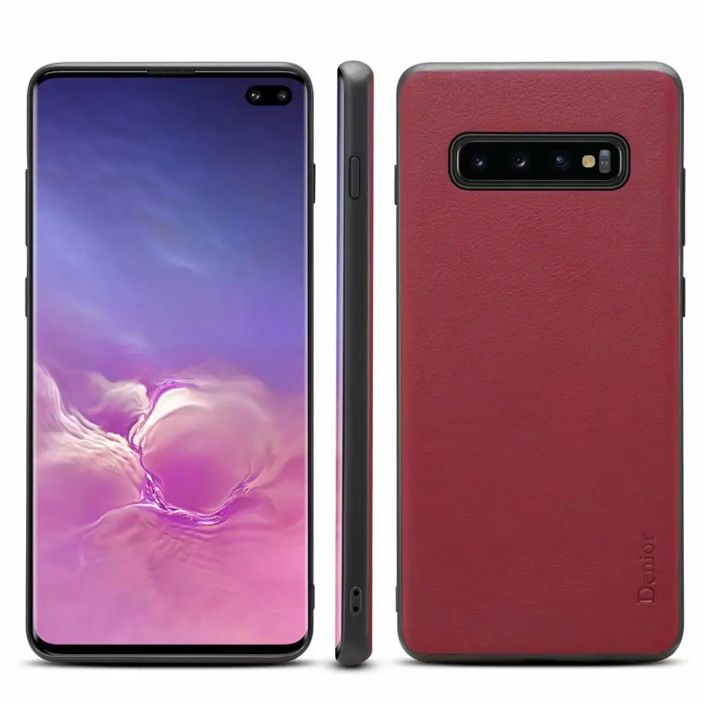 Роскошный классический чехол из натуральной воловьей кожи для Samsung Galaxy S10 Plus