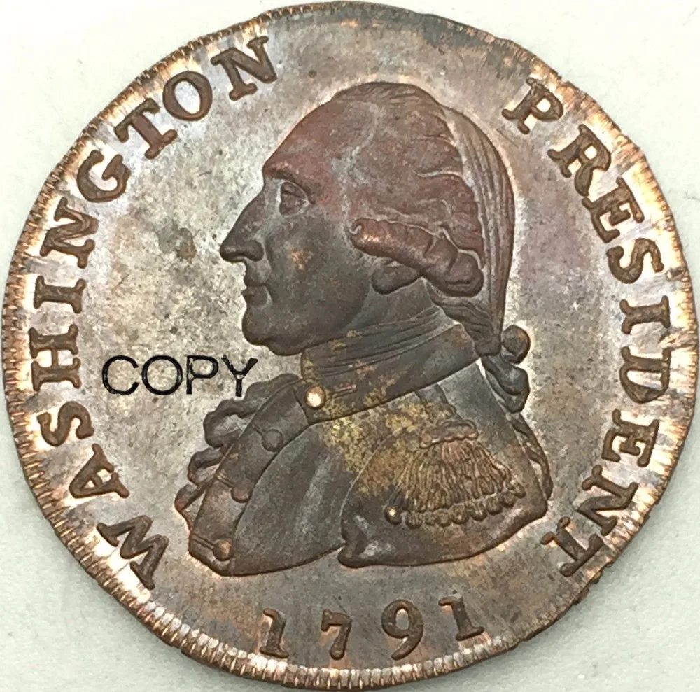 Американский президент США Бейкер 15 медные монеты с большим орлом Cent 1791|coin coins|coin