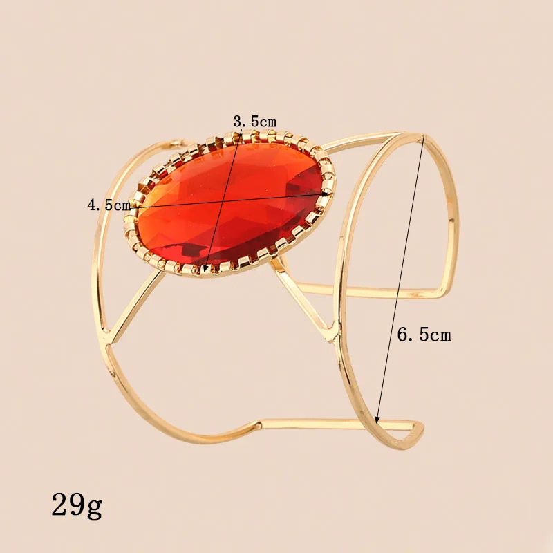 Модные трендовые металлические браслеты LZHLQ с овальным камнем простые широкий