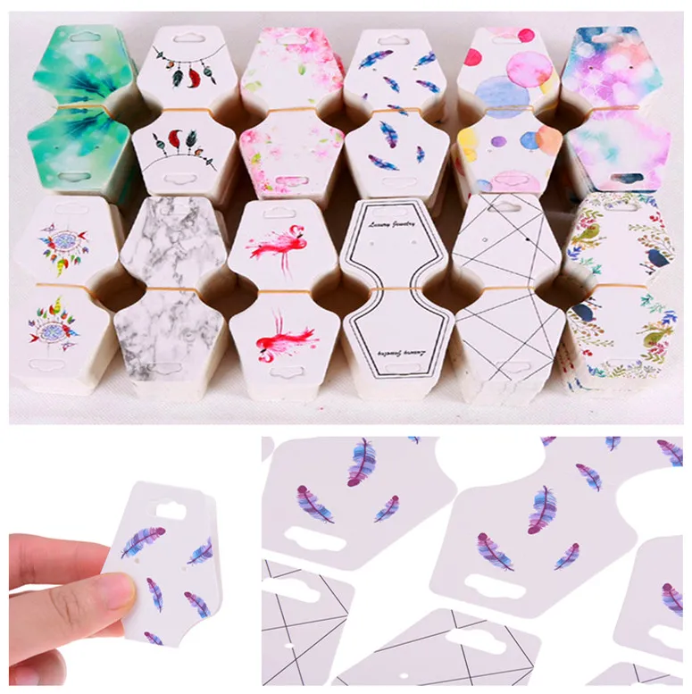 100 шт красочные бумажные карты печать ювелирных изделий ожерелье браслет бирка