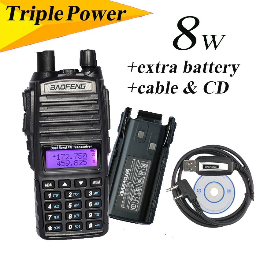 Baofeng UV 82HX UHF/VHF Двухдиапазонный 136 174/400 520 МГц ветчина двухстороннее радио GT 3 MarkII Walkie