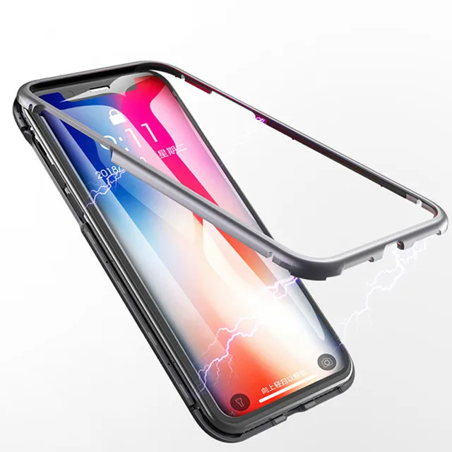 Магнитный чехол для IPhone 8 7 6s plus из закаленного стекла встроенный магнитный XR XS MAX