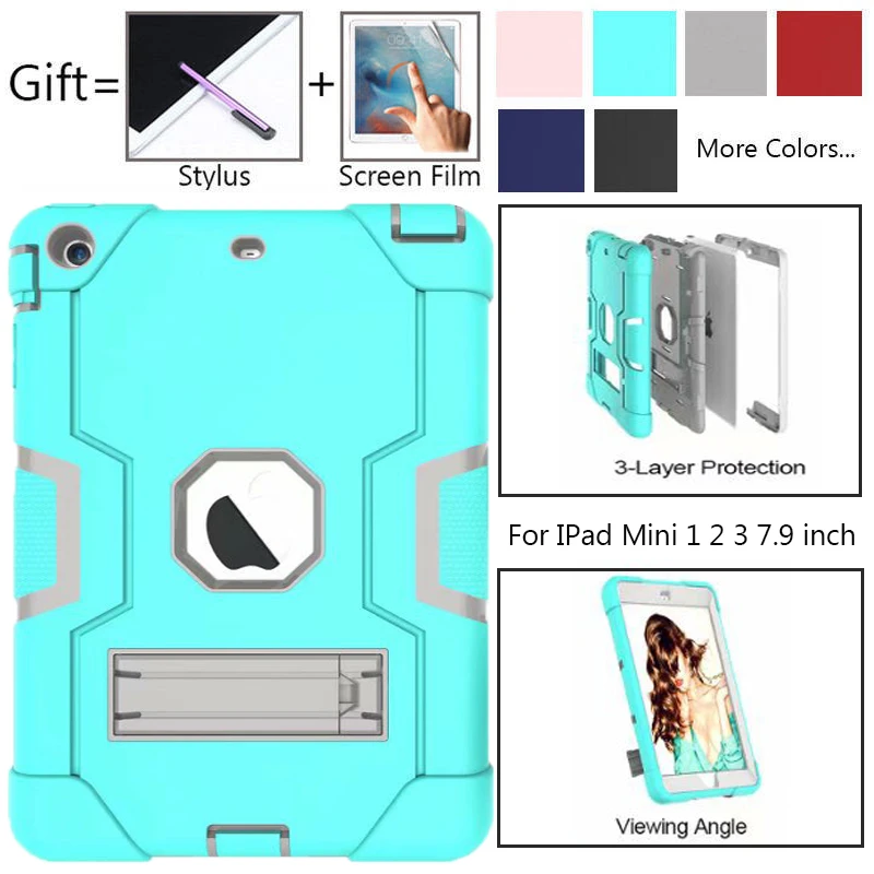 Противоударный чехол для Apple iPad Mini 2 3 1 Retina роскошный силиконовый Жесткий ПК с