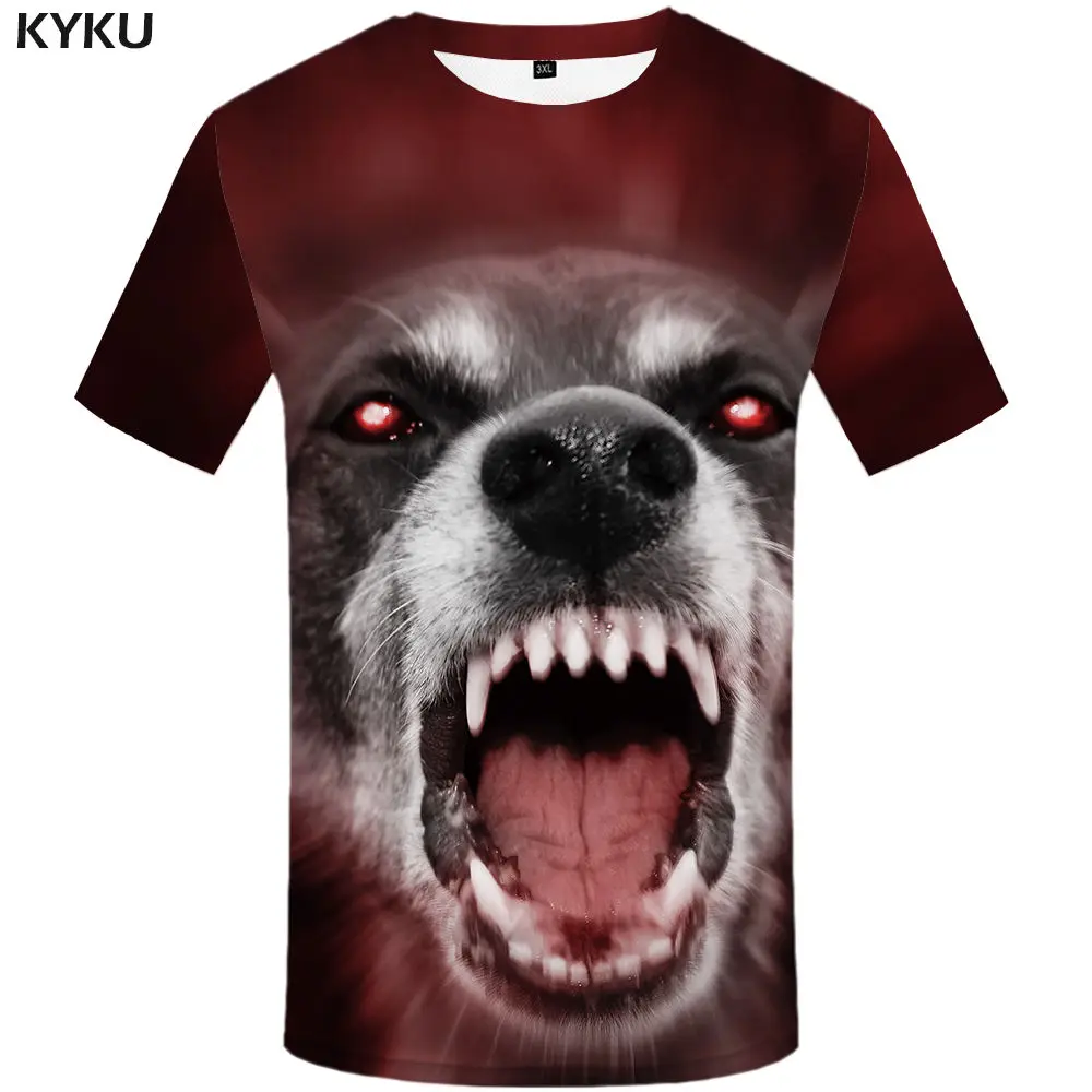 3d t shirt 07 Мужская футболка KYKU, летняя синяя футболка с 3D-принтом красных цветов и черепа, одежда в хип-хоп стиле - Цвет: 3d t shirt 07