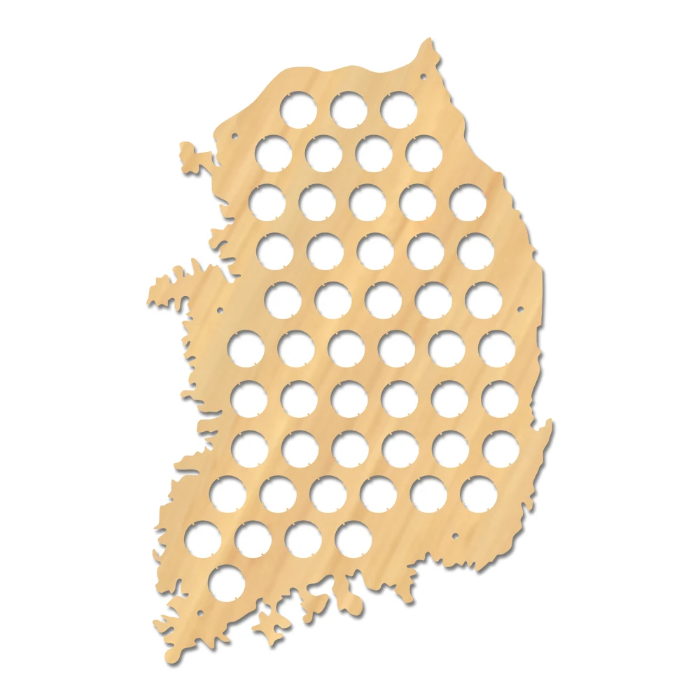 Pub Wooden Wall Sign Map Of Korea Republic Beer Cap Bottle Display Holder Man Cave Lovers Gift | Дом и сад