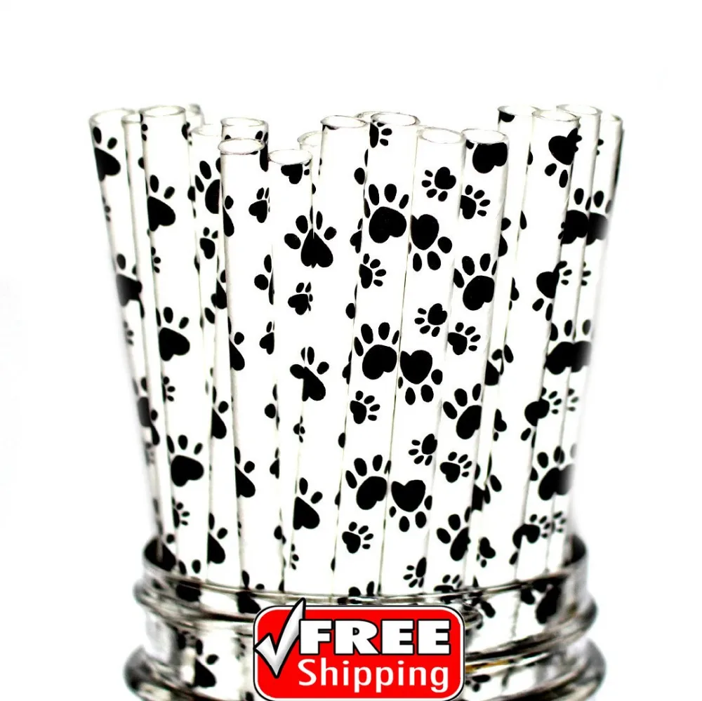 200 шт. бумажные соломинки с принтом лапки|shower natural|showershower mixer.faucet |