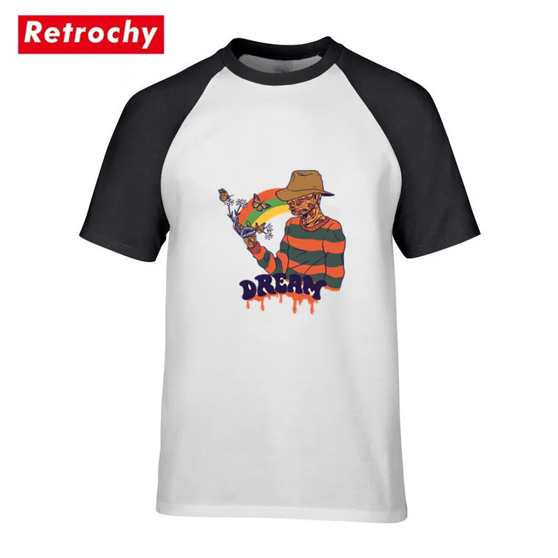 Страшная футболка Dream для мужчин из чистого хлопка с ужасом Freddy Krueger Jason Хэллоуина