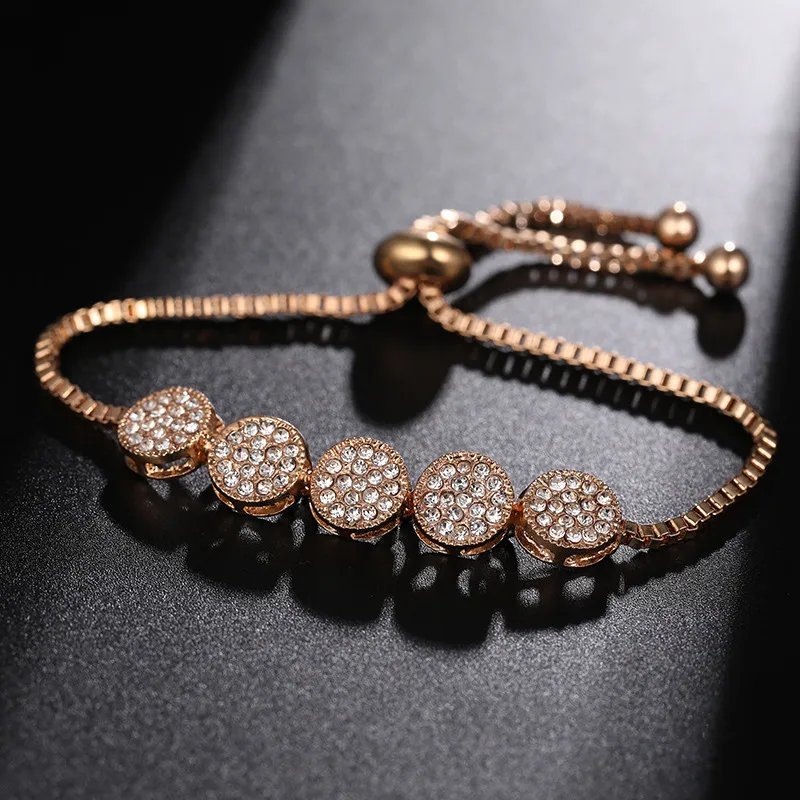 Роскошный браслет с кристаллами Baloki цвета розового золота регулируемые браслеты