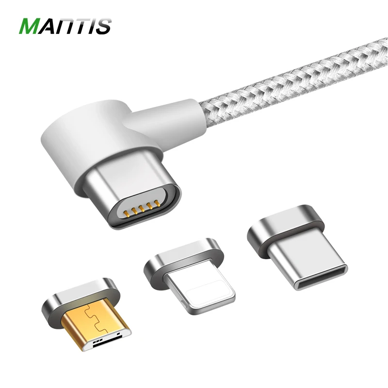 MANTIS 3 в 1 Магнитный кабель L Форма для iPhone 7 8 X 6 S плюс Xiaomi Redmi 4x samsung S8 Note микро Тип usb C