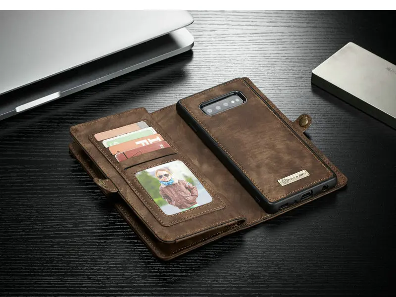CaseMe кошелек на молнии для телефона samsung Galaxy Note 10 многофункциональные съемные чехлы для карт Galaxy S8 S9+ Note 8 9 S10 e