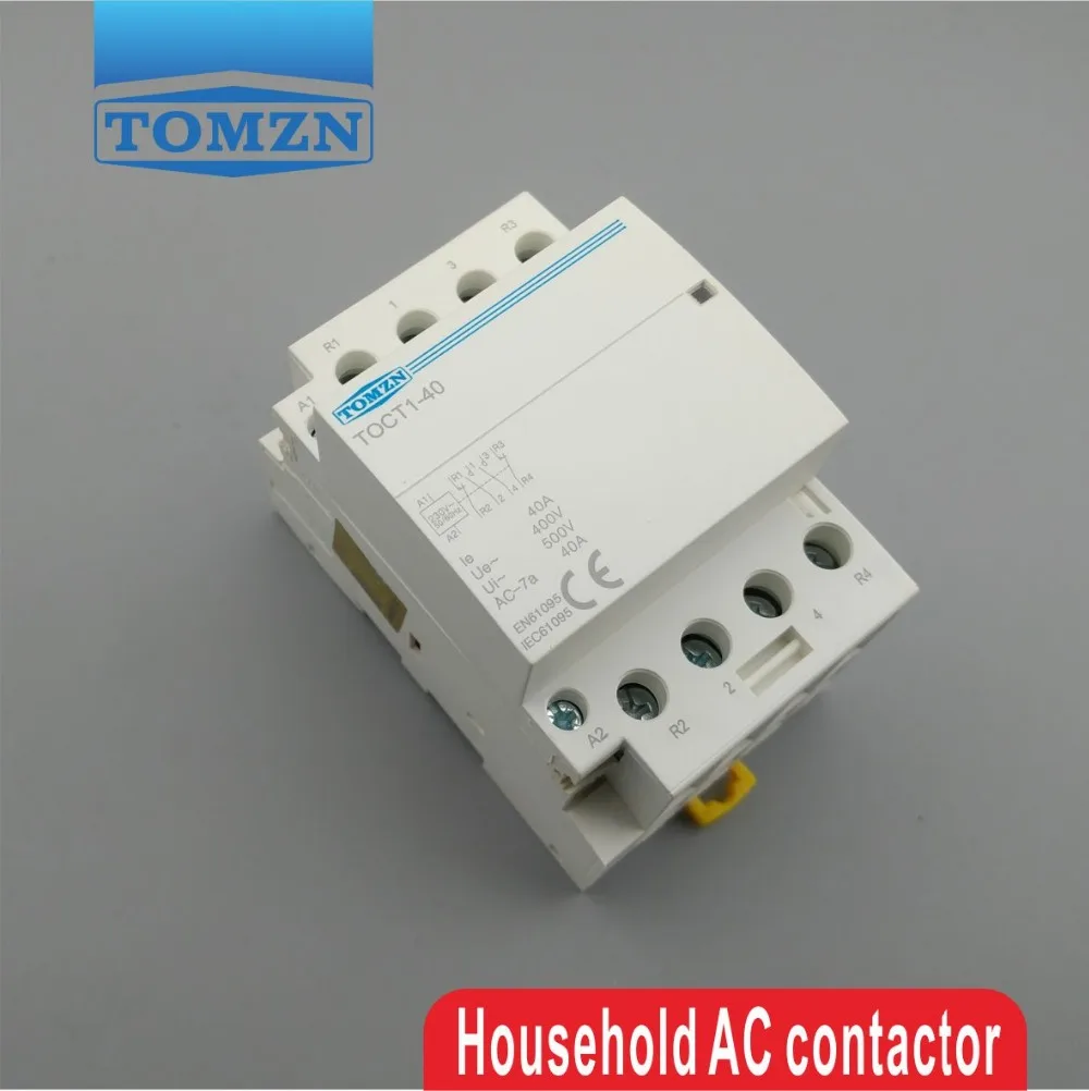 TOCT1 4P 40A 2NC 2NO 220V 400V ~ 50/60HZ din рейка бытовой ac модульный контактор|modular contactor|contactor acac