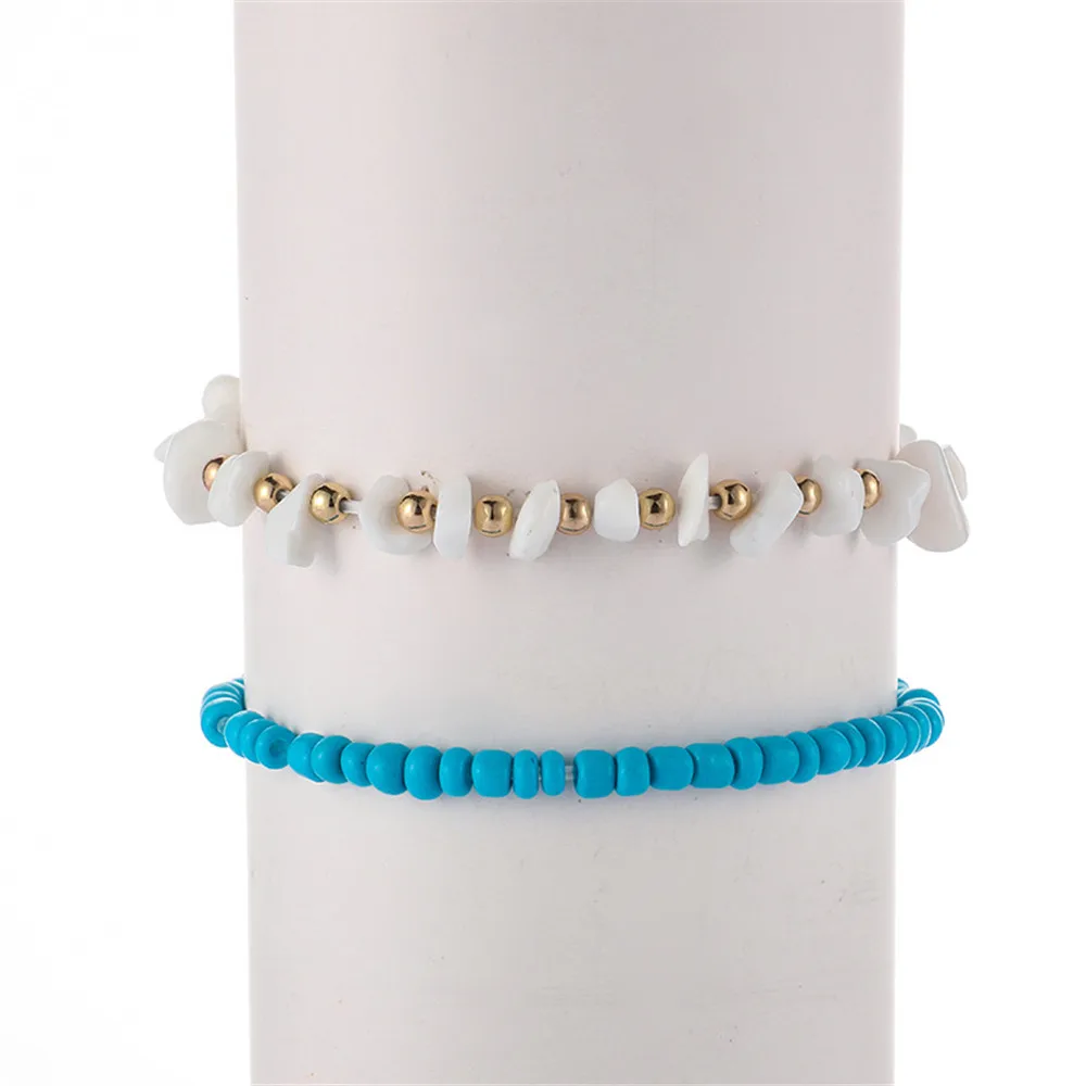 Женский браслет на щиколотке MLING Богемский Браслет с натуральным камнем и