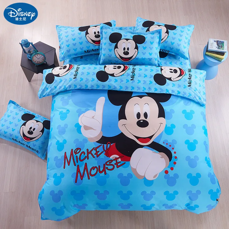 

Mickey mouse Bedding Set Cover pillowcase quilt minnie mouse cartoon Children bedclothes bed set Disney Home textile