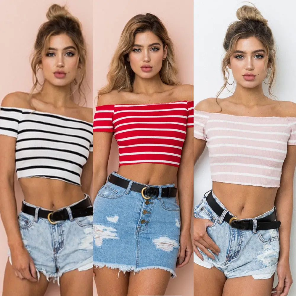 Женский топ с коротким рукавом размер S-XL