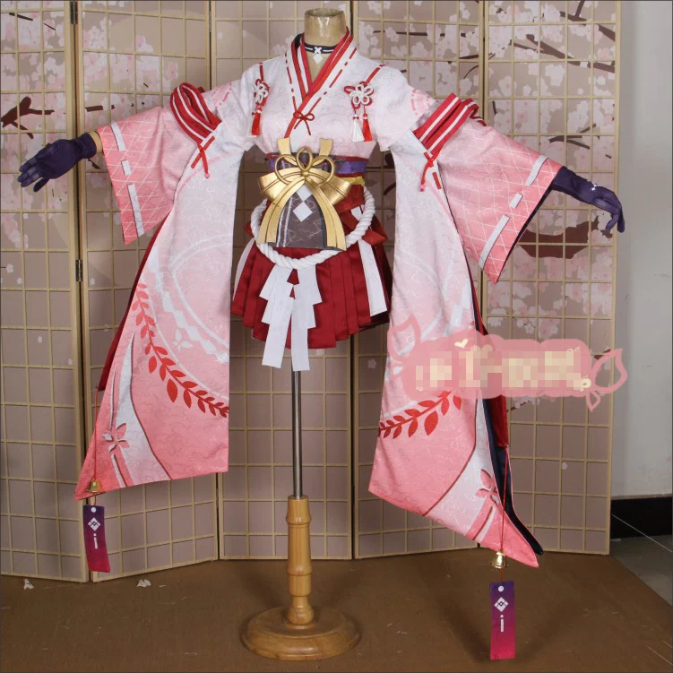 Аниме! Onmyoji демонический нож girl Новое кожаное кимоно для косплея |