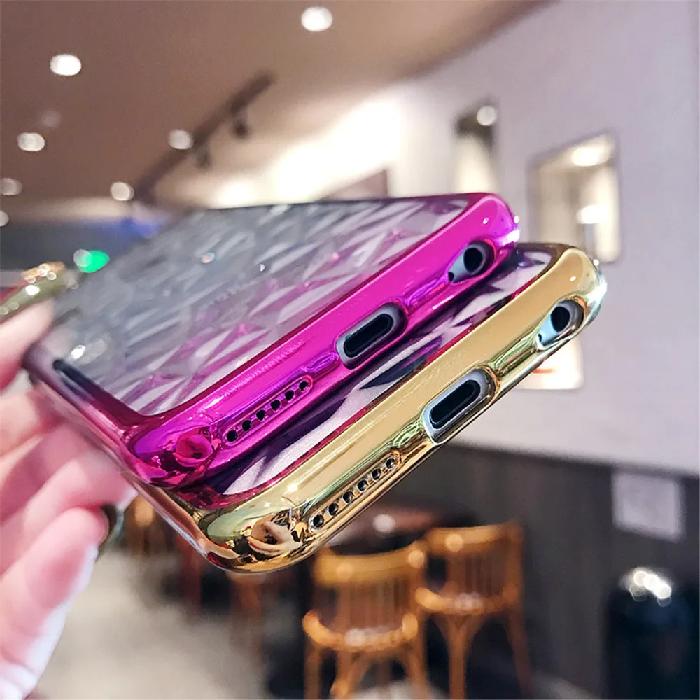 Plating Case For Huawei P20 PRO Lite Nova2s 3 New 3D Crystal Lingge Transparent Phone Y5 Y6 Y9 P8lite Soft |