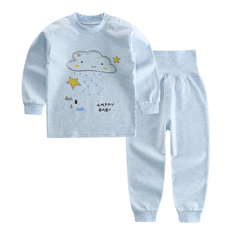 Spring Autumn Baby Cartoon Clothing Set Children Clothes Boys Girls T Shirt Pants Tracksuit Kids Cotton Tops Tees Trousers Suit | Детская