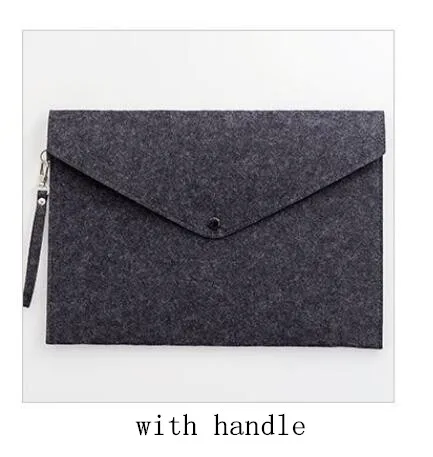 Dark grey handle Простой Большой Емкости А4 Папка для файлов, бизнес портфель, сумка для документов, химический войлок, канцелярские принадлежности - Цвет: Dark grey handle